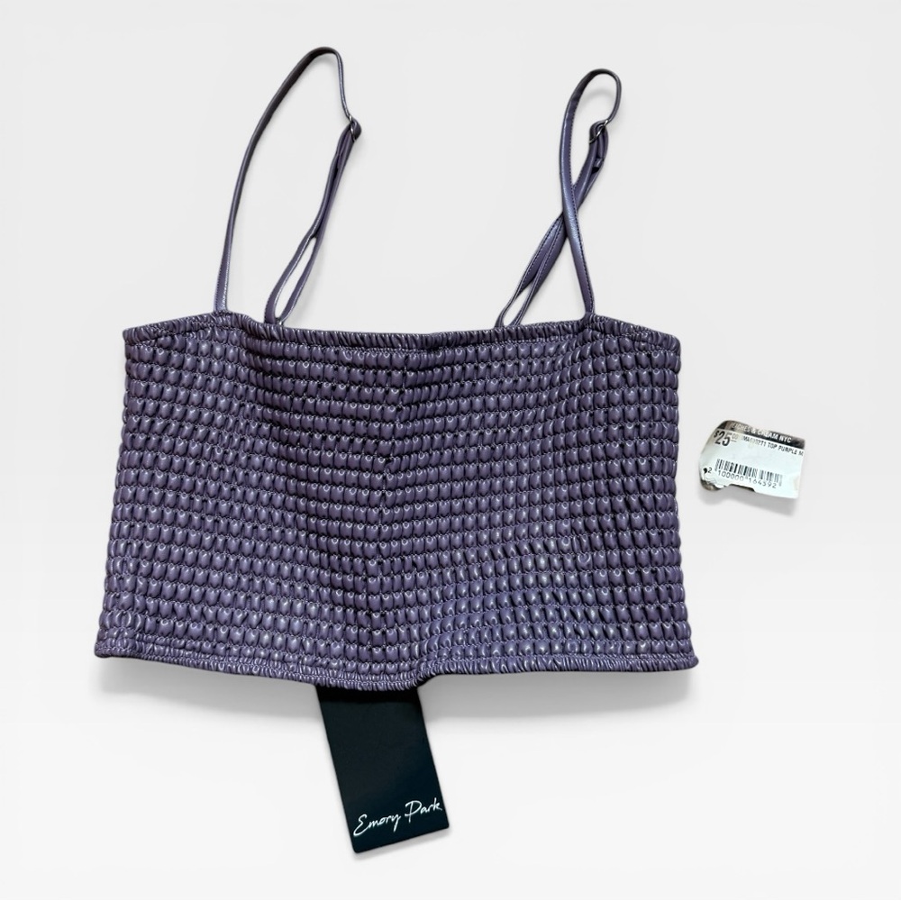 Emory Park Purple Smocked Cropped Cami